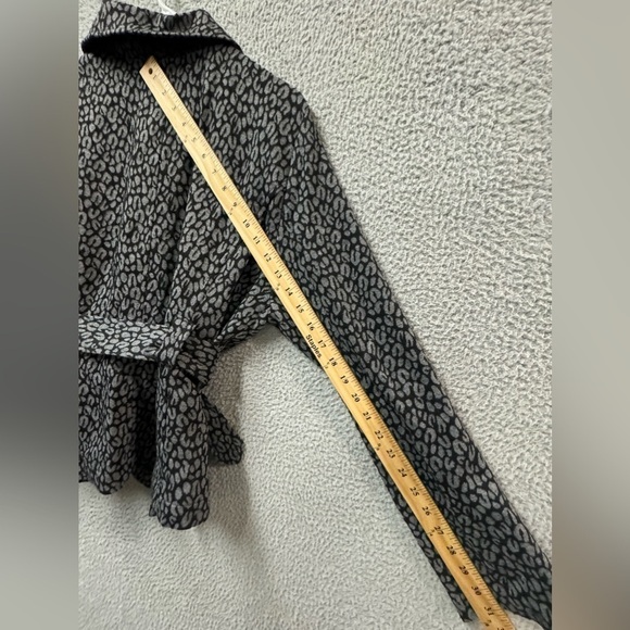 Women’s  MARISA CHRISTINA Animal Print Jacket Blazer Coat Large Black Gray - Picture 7 of 8